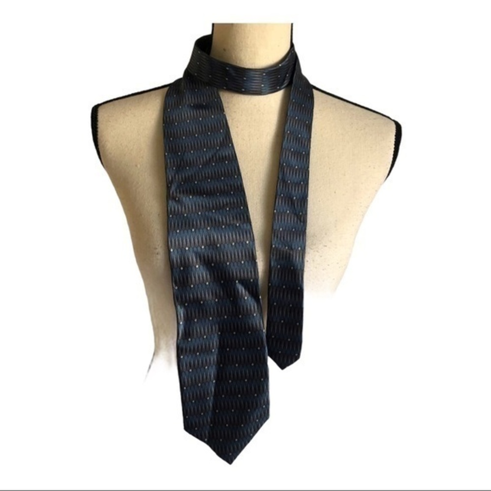 Ziggurat By Mulberry Men Geometric Print Neck Tie